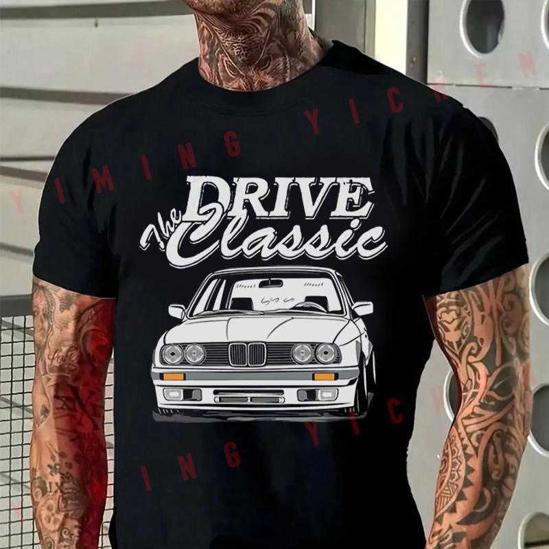 Men High Quality Funny Cotton Moto T-shirt Drive Classic Print Tshirt Casual O-neck Men Hip Hop