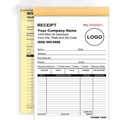 Customizable Company Receipt and Delivery Note - Two-Part/Three-Part Options
