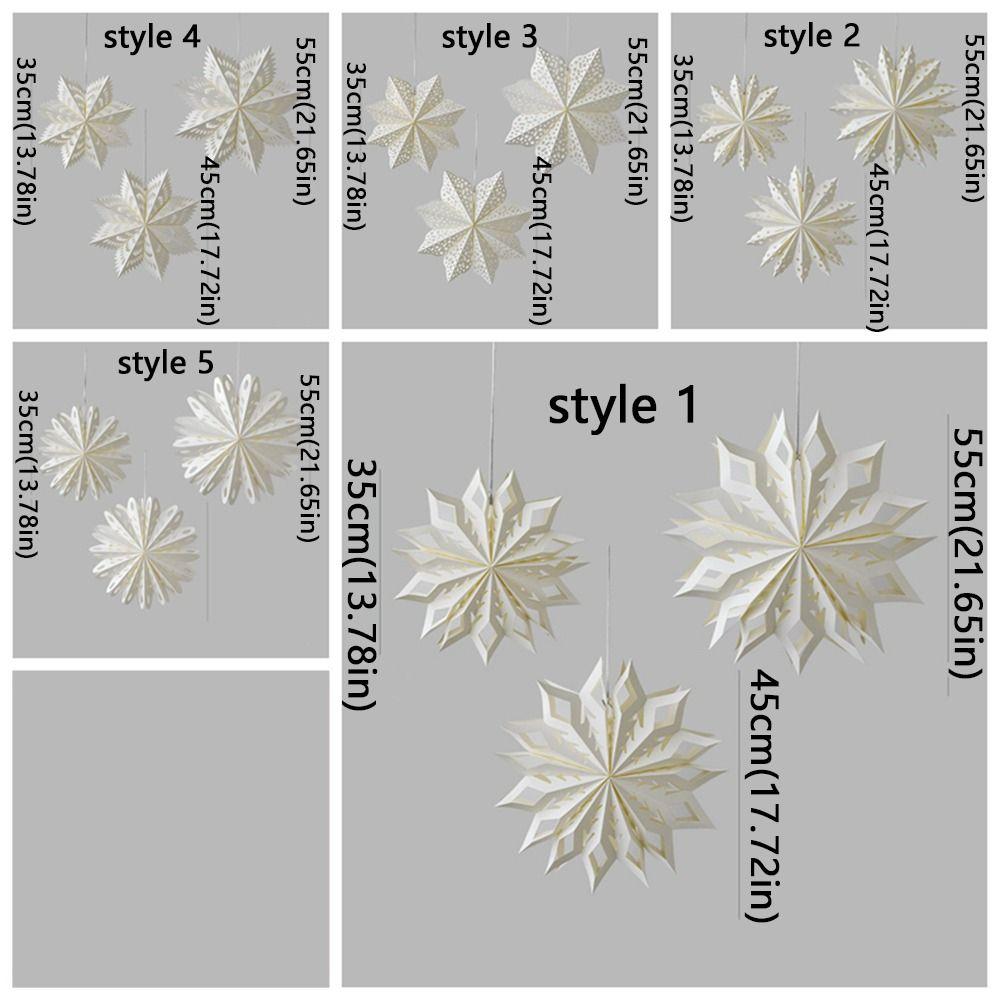 3D Hollow Out Star Paper Lantern White Star Hanging Ornaments  New Year Decor