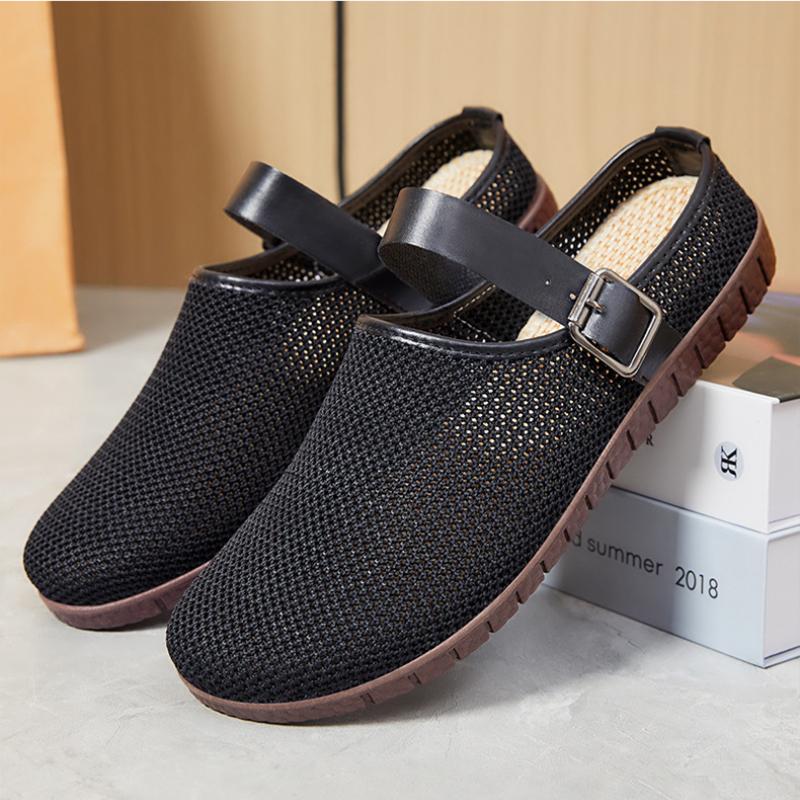 Flyknit Haken mesh shoes, one foot casual shoes, breathable slippers, comfortable half support, lightweight women's shoes