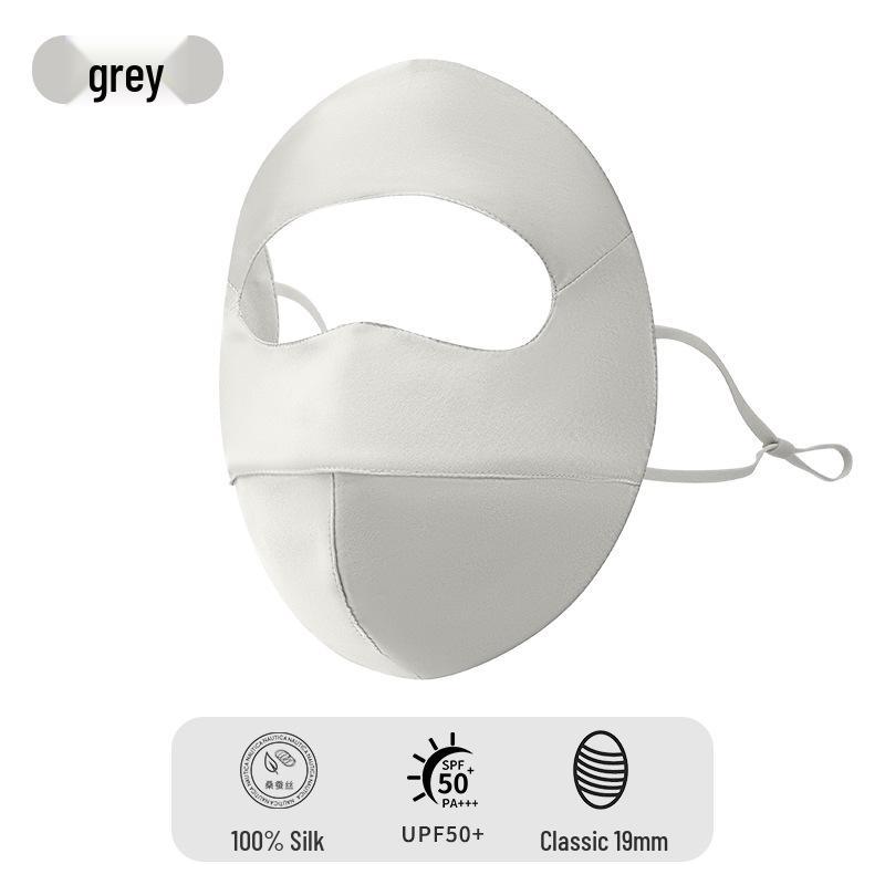 100% Mulberry Silk Facekini: Anti-UV, Sensitive Skin Protection, Summer Full Face Sunscreen Mask for Women