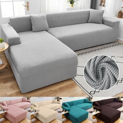 Jacquard Universal Sofa Cover Stretch Solid Color Couch Covers For Living Room Elastic Protector Washable Anti -Dirty Settee Case