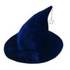 Star Pendant Wool Bucket Hat Solid Color Halloween Hat Vintage Witch Hat  Party