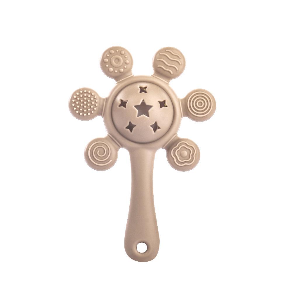 1pcs Baby Silicone Palm Ringing Bell Dental Gel Baby Imitation Eating Hand Toy Baby Teeth Grinding Toy