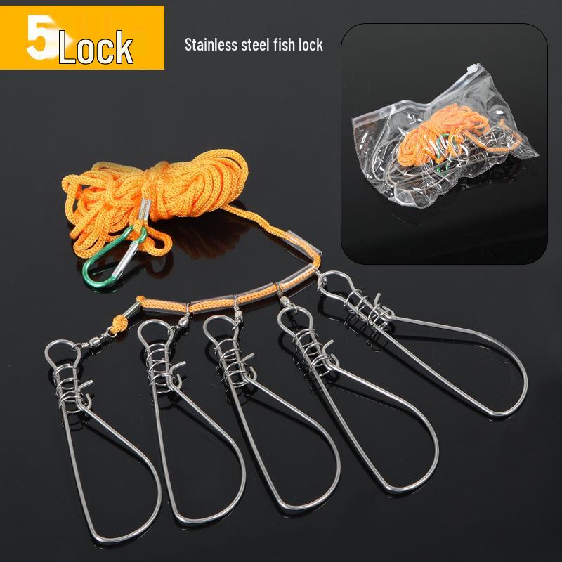 Stainless Steel Fish Hook & Soft Wire Lure with Ground Stake Lock [Plastic Bag]