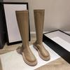 Autumn Winter Women Flats Heel Women Long Boots High Quality Soft Leather Ladies Knight Boots Casual Knee-high Boots