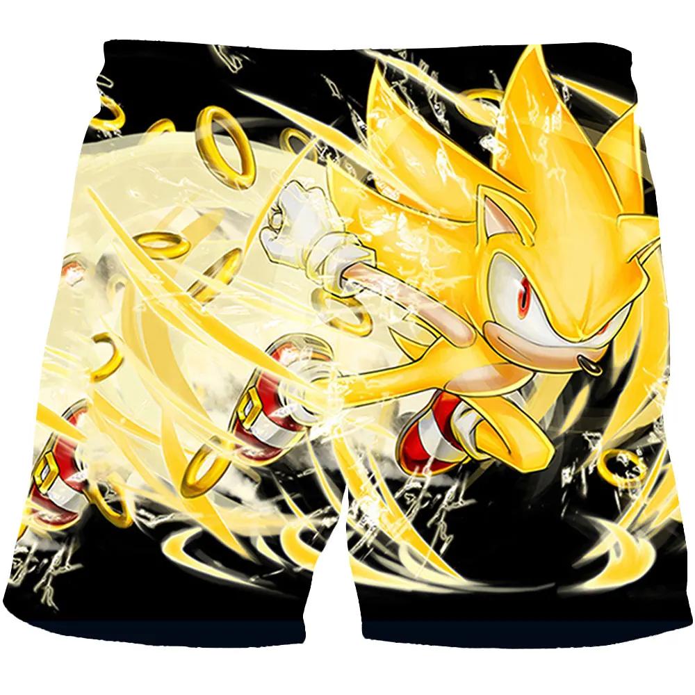 2025 Pantaloni de plajă MINISO pentru copii 4-14A Pantaloni scurți Sonic 2 Fete Băieți Pantaloni Harajuku Pentru Copii Imprimeu Desene Animate 3D Pantaloni Kdis
