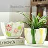 Elegant White Ceramic Flower Pot with Tray - Ideal for Ivy, Spider Plants, and Succulents