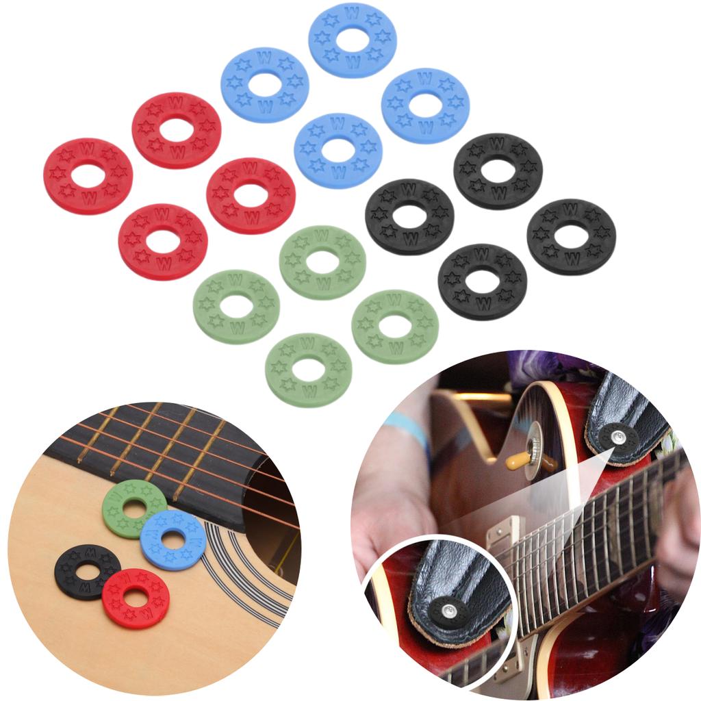 10 Pcs Guitar Rubber Strap Locks Anti Slip PE Pads/Secure and Safe Guitar Strap Locks Compatible Guitar Protect