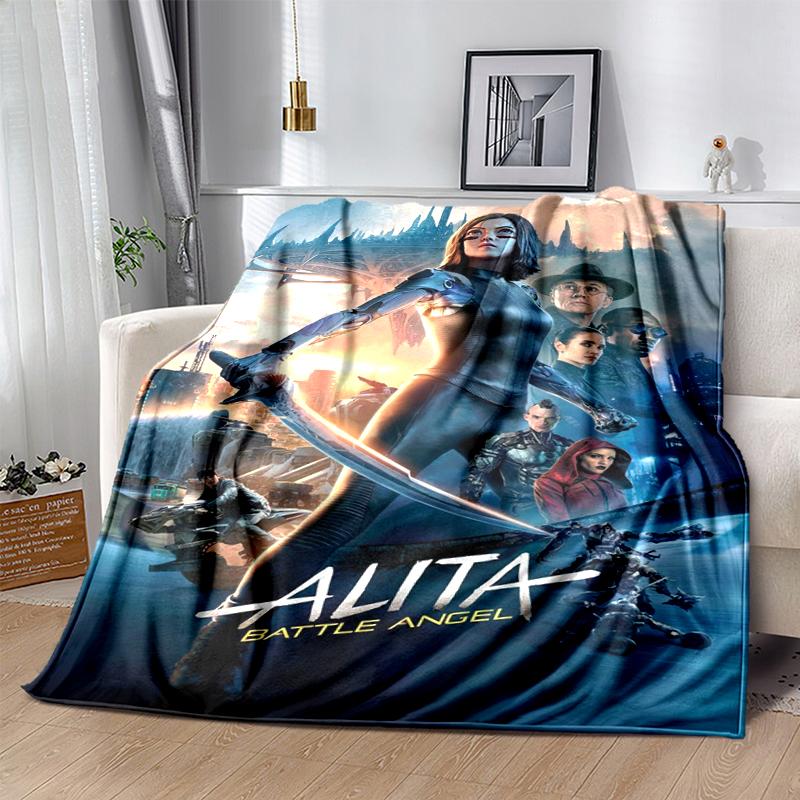 1pc Alita Battle Angel Print Blanket Soft Bedding Sofa Bedroom Home Decor Fan Goods Q12