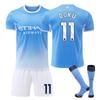 2026-27 Manchester City Heim #11 DOKU Sport Trainings-Trikot-Set mit Socken für Jugendliche, Kinder, Erwachsene, Individueller Name Fußball-Kits