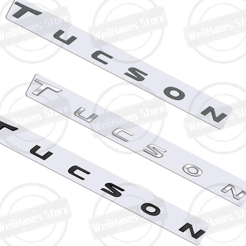 1Pc ABS 3D For Tucson Logo Front Hood Badge Letter Logo Car Rear Trunk Body Sticker Emblem Accessories