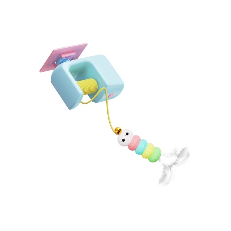 Brinquedo Elétrico para Gatos Balançante com Guizos Pena Característica Design Suspenso Tempos de Brincar