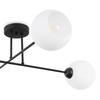 Asturia Black Ceiling Lamp 4-Flat White Lampshade E27