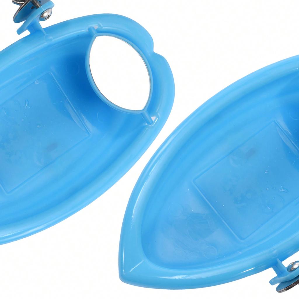 1 Pc Blue Bird Bath Bowl with Mirror, Detachable, Tiger Lily & Parrot Pattern Bathtub, Suitable for Food & Water, Can Be Used As Bird Nest/Cage