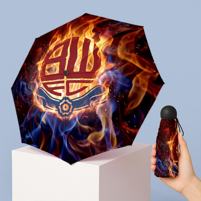 Bolton Wanderers FC Mini 5 Fold Pocket Umbrella Compact Lightweight Anti UV Rain Sun Protection Umbrella Portable Travel Umbrella