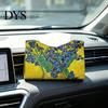 Modern Home Decor Leather Tissue Box Cover, Foldable Desktop Organizer, Oil Painting Style Napkin Holder Case, Storage Facial Paper Organizer