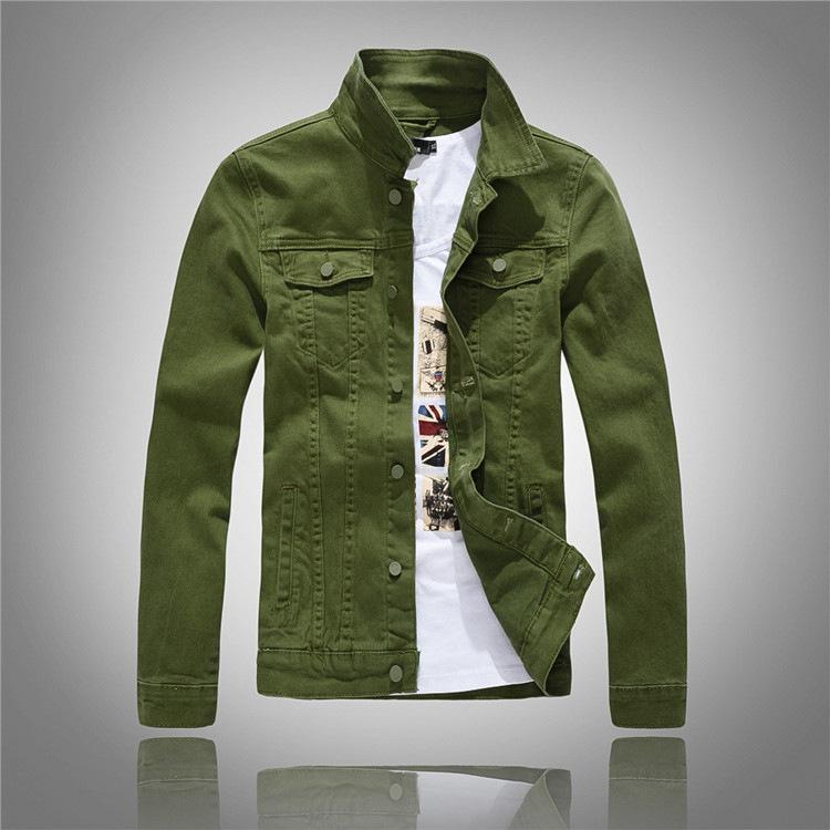 Men's Slim Fit White Washed Denim Jacket - Trendy Korean Style Long Sleeve Outerwear