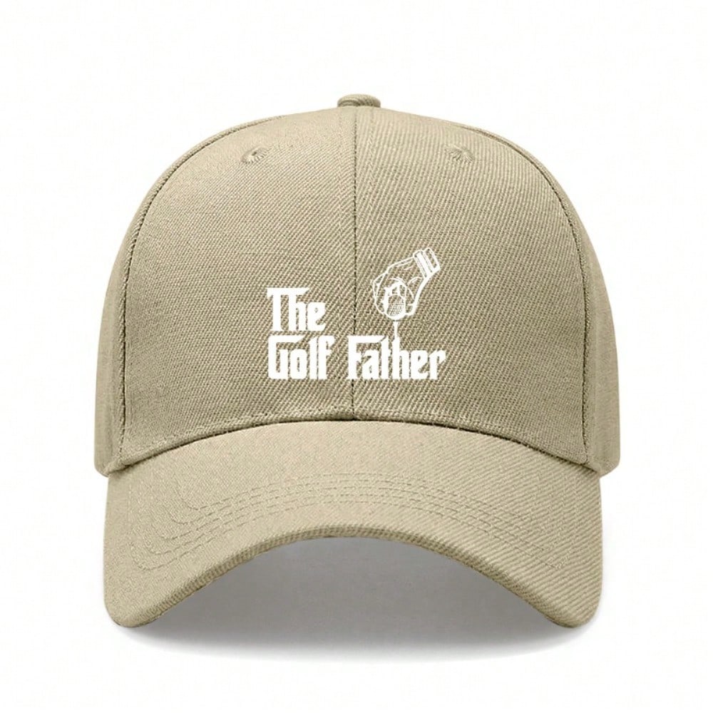 [Golf Dad Hat] The Golf Father Print Polyester Adjustable Breathable Casual Outdoor Sports Baseball Cap For Golf Lovers Men Women