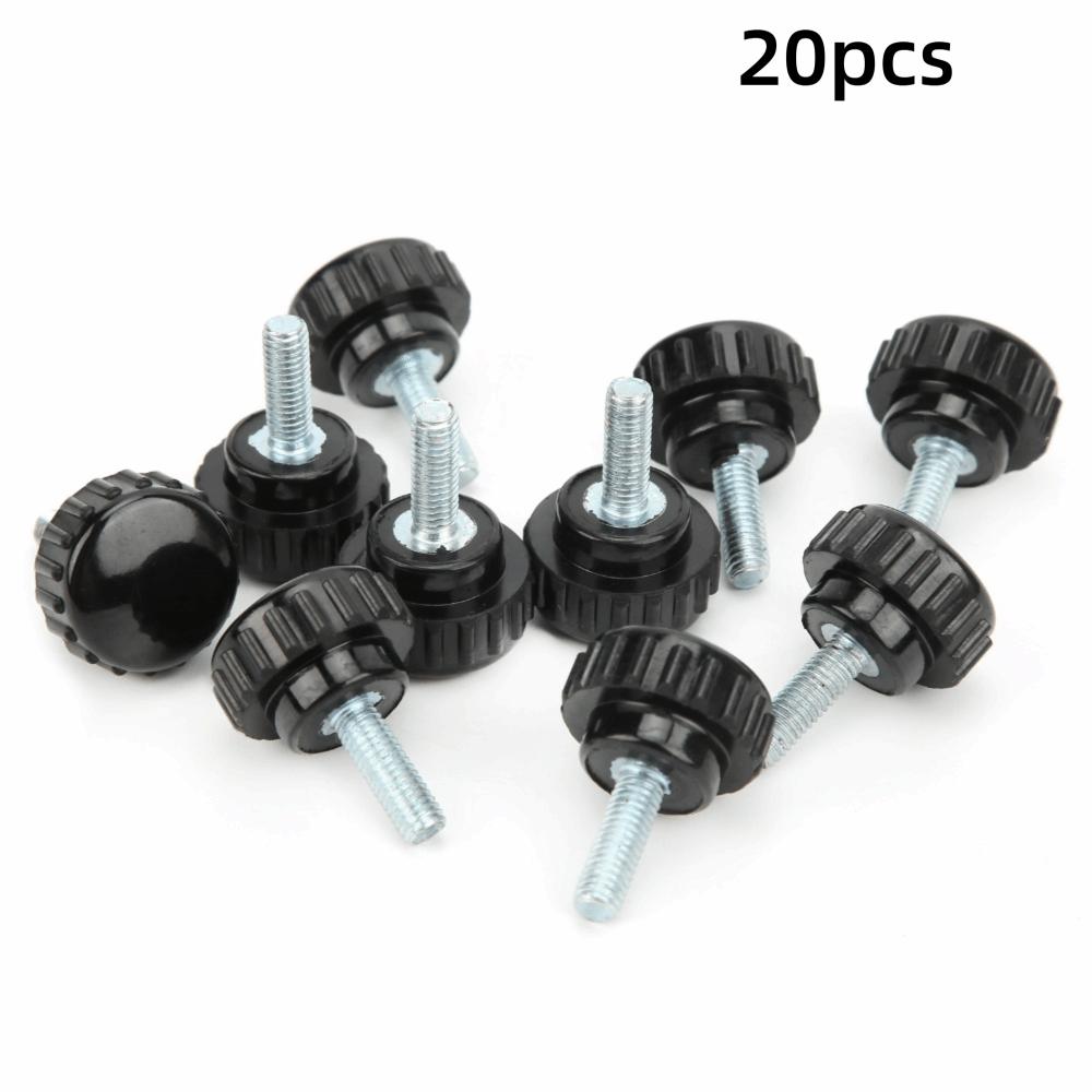 20pcs Round Clamping Knob Male Thread Knurled Grip Knob Straight Hand Grip Twist Nut Lathe