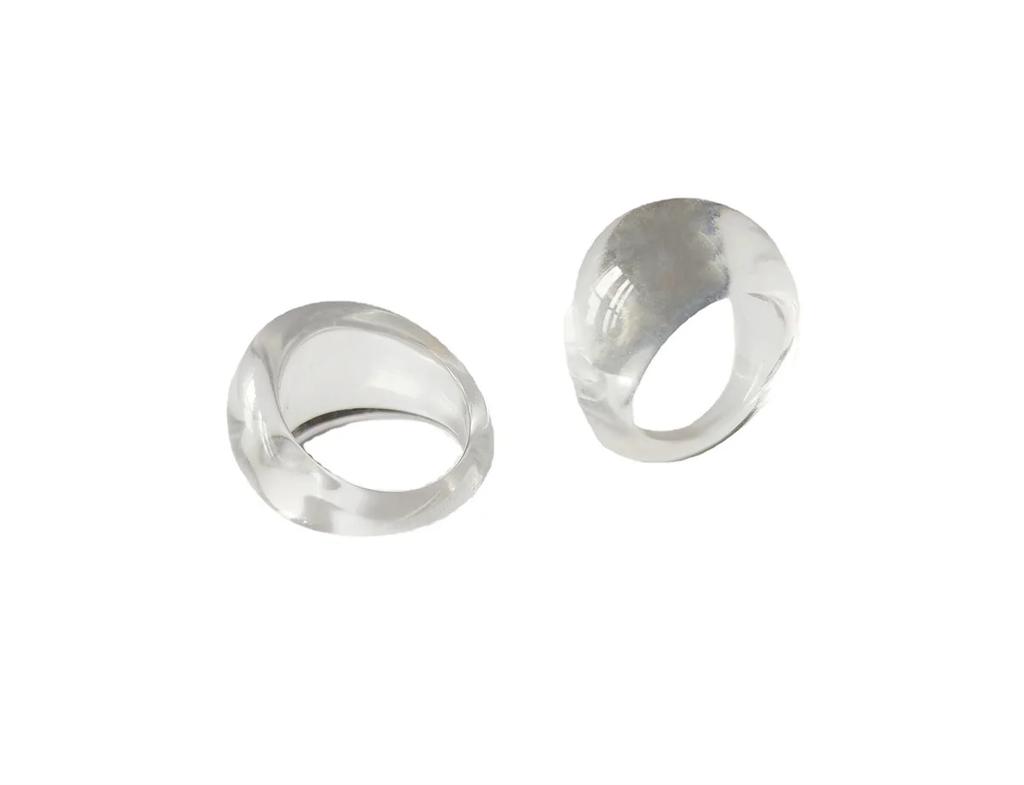 Neuer Vintage Ring für Damen Transparenter Bunter Acrylharz Ring Korea Mode Geometrischer Ästhetischer Schmuck Trend Punk Ringe