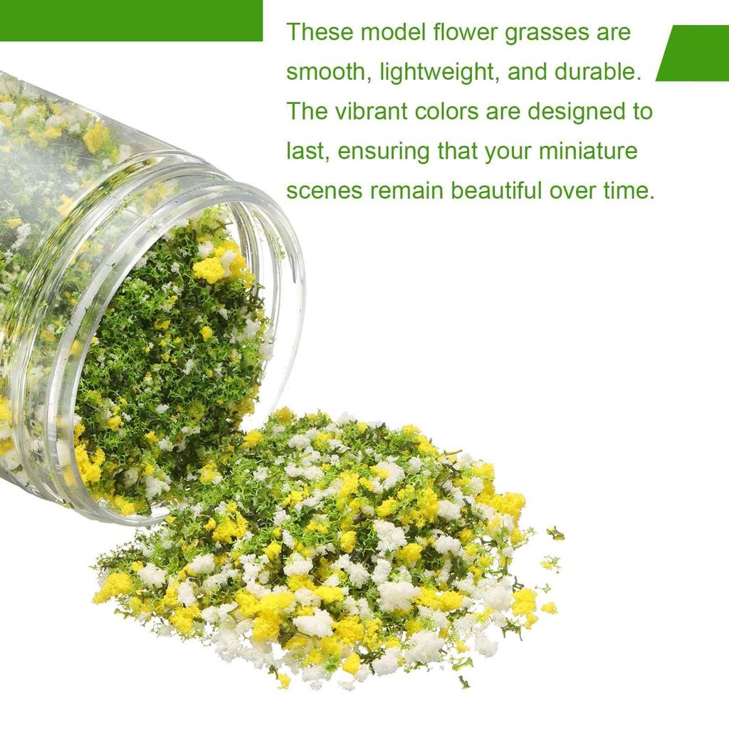 CoCud Model Flower Glass, 185ml Capacity, Fake Miniature Flower Glass Tree, Plastic Sponge, YellowWhite - (Uses: DIY Dollhouse, Fairy Garden, Model