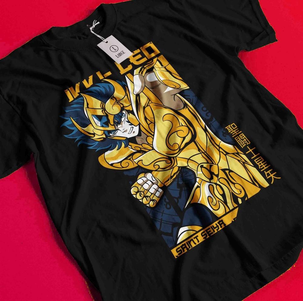

Saint Seiya T-Shirt knights Of the Zodiac Anime Manga Hyoga Top Shun Graphic Tee BB734 XL