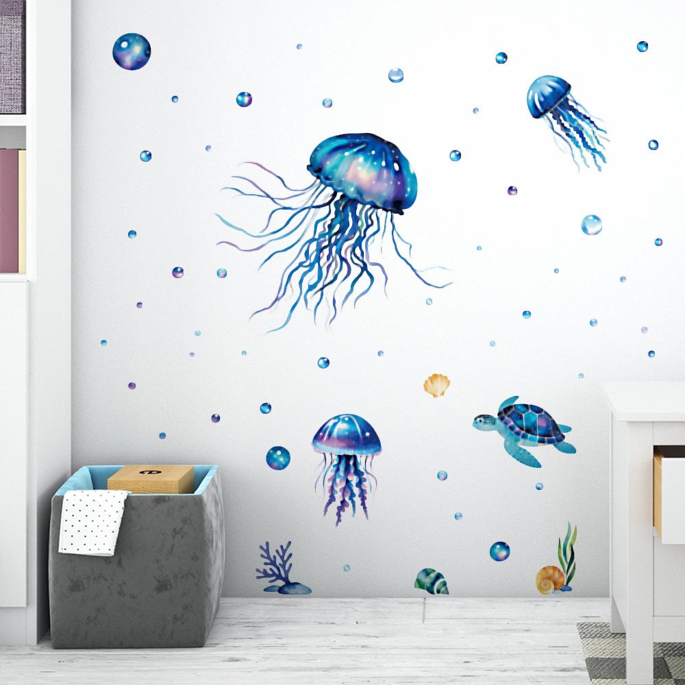 Removable Cartoon Jellyfish Waterproof Wall Stickers