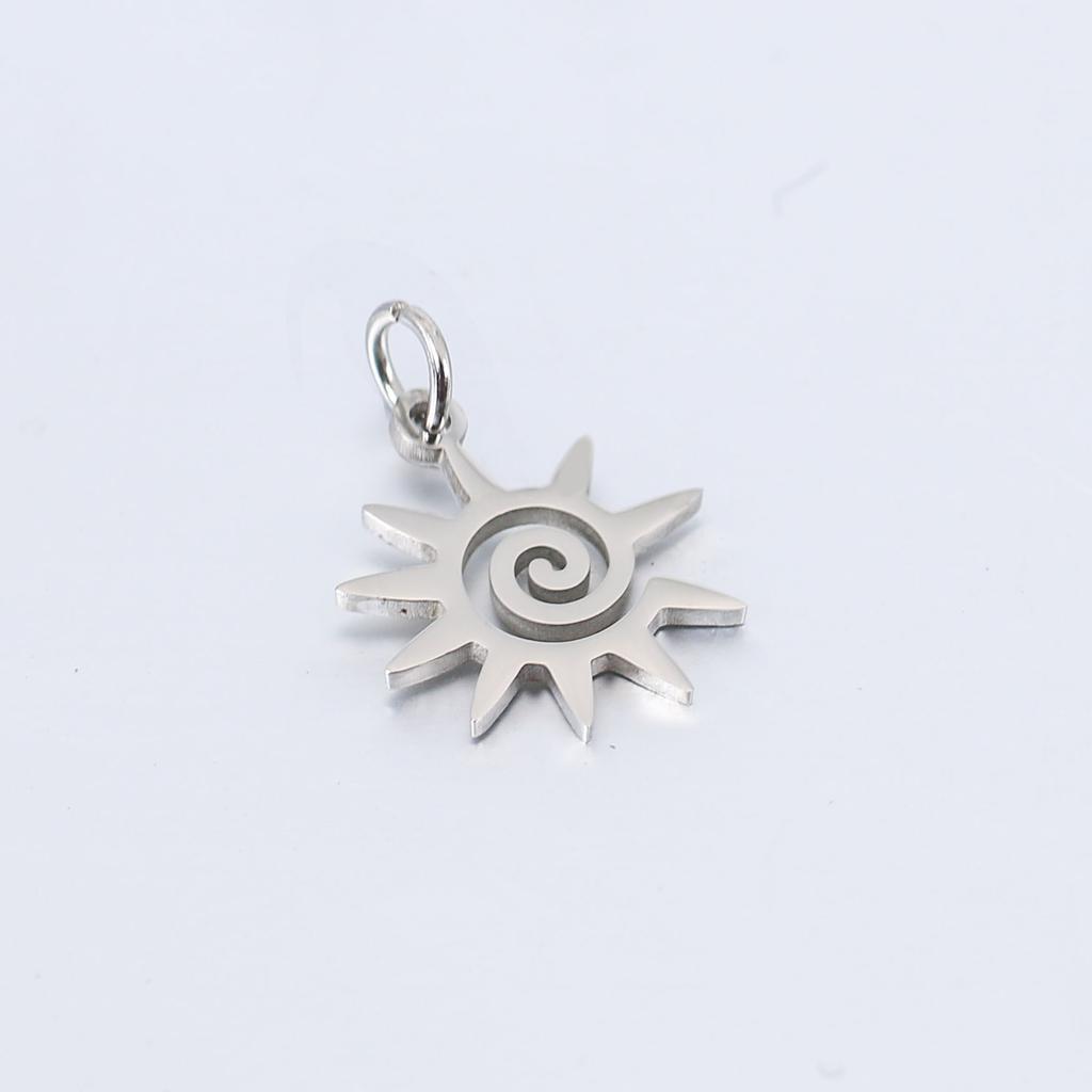 5Pcs Stainless Steel Twist Sun Charms 13mmx19mm Spiral Pendants for DIY Jewelry Making Craft Accessories