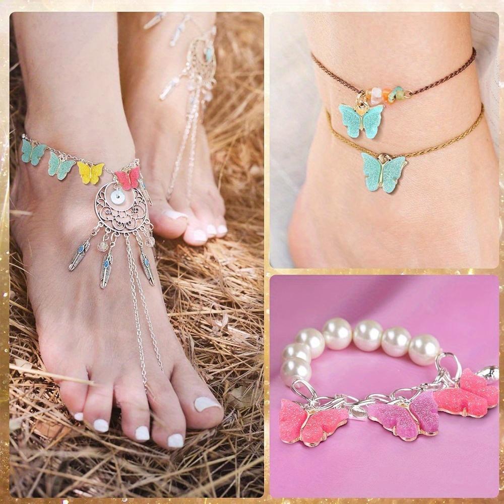10/20/30pcs Bracelet Butterfly Pendant Acrylic Earrings Butterfly Pendant Jewelry Making Necklace Crafts Accessories