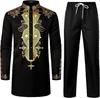 Men's Muslim Robe Jubba Thobe Muslim Dress Middle Eastern Costume Muslim Print Robe Blue Black Red White