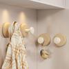 Beech Wood Suction Cup Hook, Punch-Free Vacuum Adhesion for Bathroom, Toilet, Clothes, or Hats