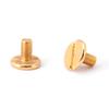 20pcs Round Head Solid Copper Nail Rivet Button DIY Leather Accessories(10*8mm Gold)