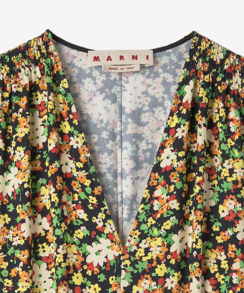 Marni Floral Print Dress - Black / Abma0921A1Utv922Lpn99