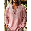 Tricou casual bărbătesc cu mânecă lungă și imprimeu