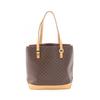 Used Macadam Tote Bag PVC Coated Canvas Leather Brown Used Women