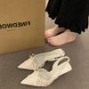 Temperament Socialite Pointed High Heels Female 2025 New French Beautiful Fairy Bow Single Shoes Bag Head Sandals