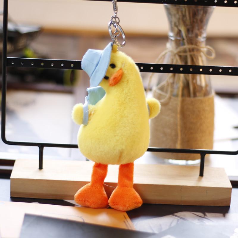 Ins Cute Cute Little Duck Pendant Plush Toy Doll Creative Cartoon Little Yellow Duck Schoolbag Hanging Decoration