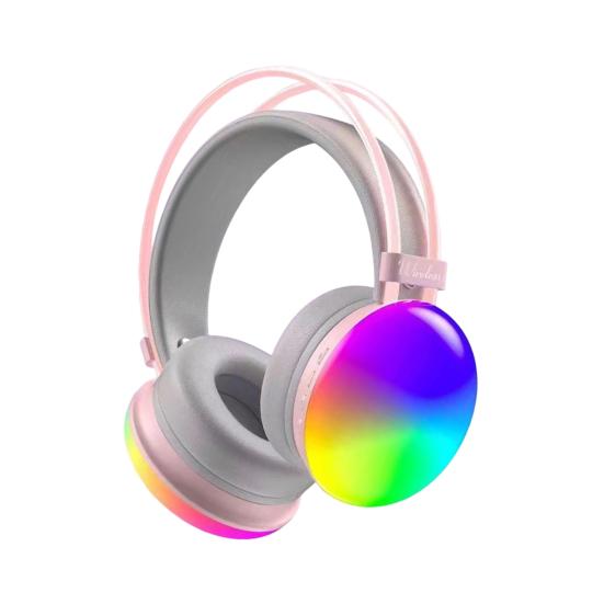 

Беспроводная Bluetooth-совместимая гарнитура, длительное время ожидания, проводное/беспроводное подключение, регулируемые наушники розовый