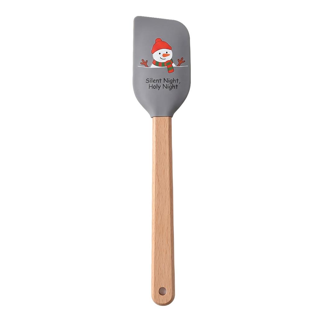 1/4Pcs Christmas Silicone Spatula with Wooden Handle - Specially Designed for Christmas Cakes and Snowman Pancakes, Adorable Spatula