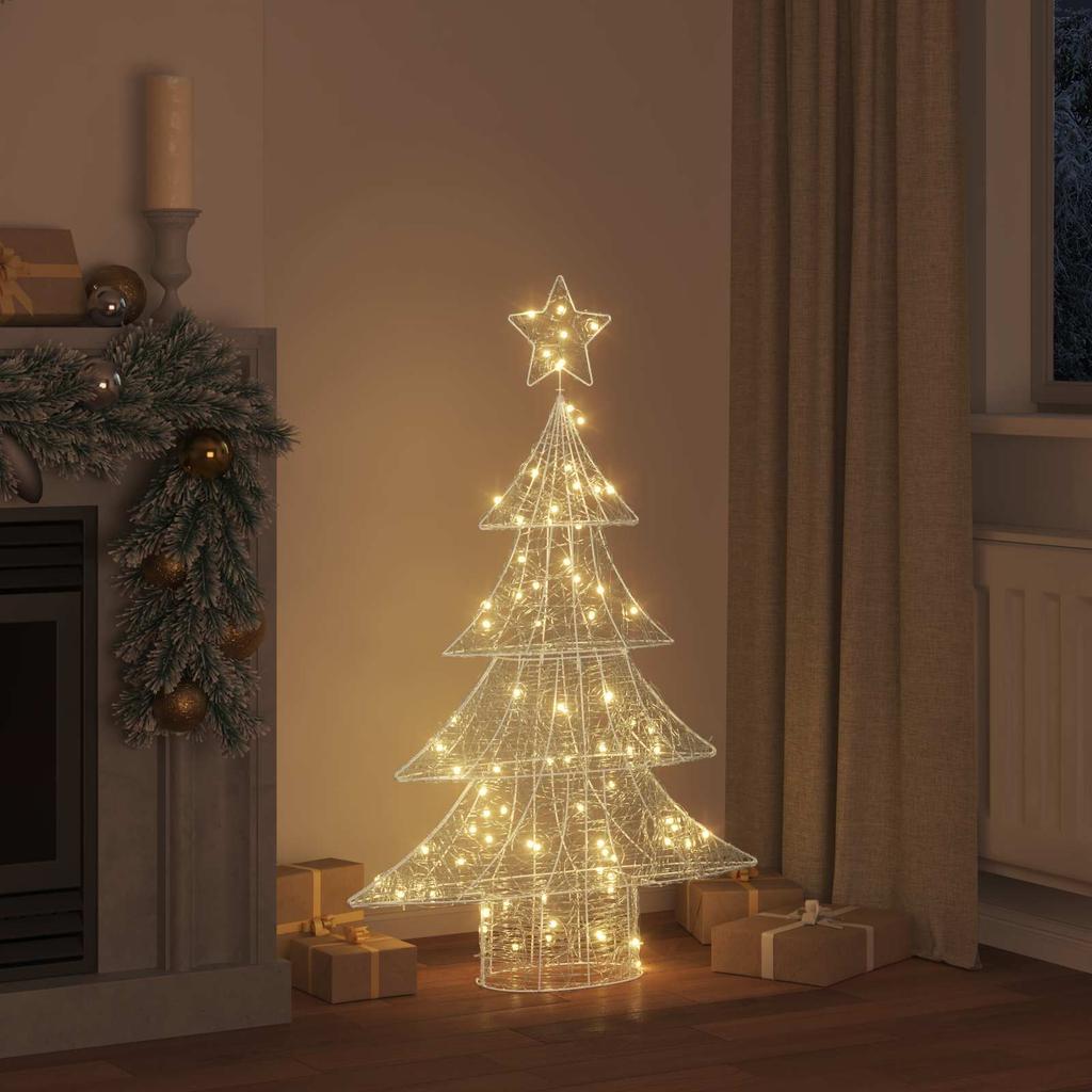 Christmas Tree with 100 Warm White LEDs 120 cm Acrylic