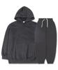 Tee Glake Plain Oversized Fleece-Lined Hoodie And Jogger Pants Set Dark Gray