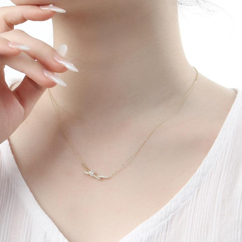 925 Silver Gold Plated Twist Stick Necklace