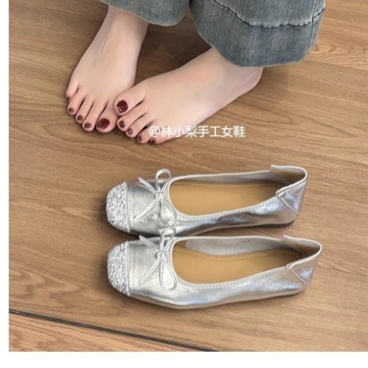 Sheepskin version~ French flat-soled retro ballet single shoes women's 2025 new versatile Mary Jane egg roll shoes grandma shoes