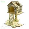 Solid Wood Hamster Climbing Frame Car House with Stairs and Platform Nest Fence for All Seasons.