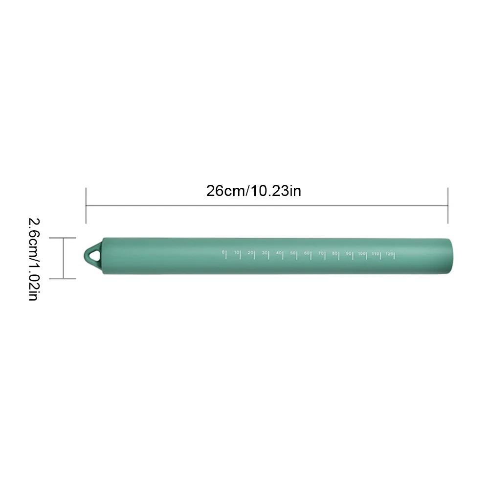 26cm Silicone Rolling Pin Stainless Steel Pastry Dough Flour Roller Kitchen Cooking Baking Tool For Pasta Cookie Dough