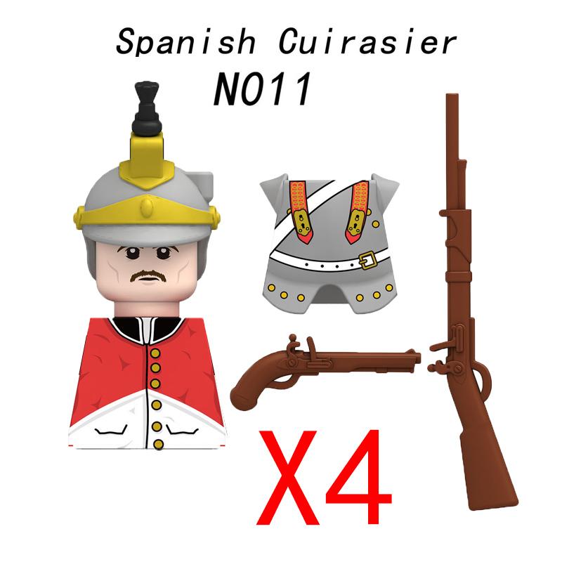 

Военные средневековые строительные блоки Наполеоновские войны Замок Рыцарь Солдат Фигурки Оружие Пушки Британско-французская армия Пехота MOC