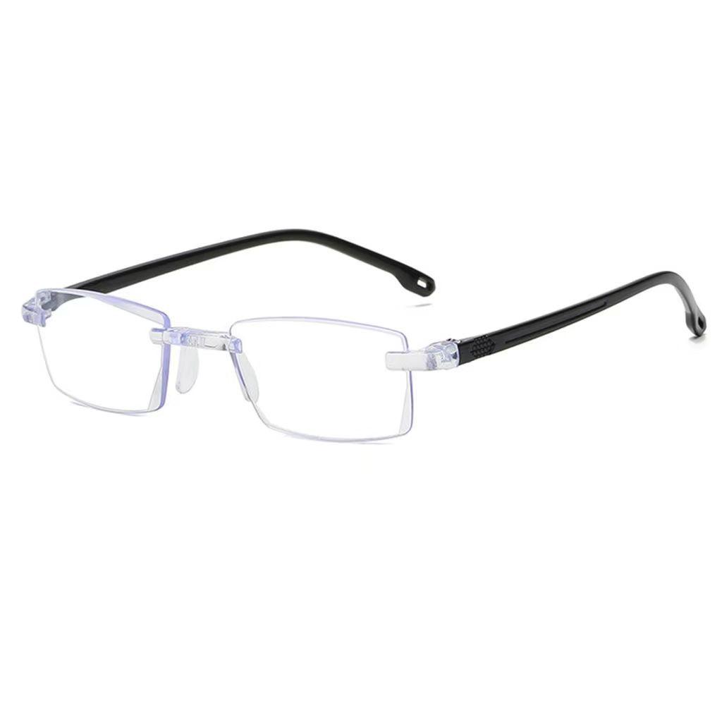 Smart Black Ultralight Anti-Blue Light Rimless Reading Glasses for Middle-Aged/Elderly