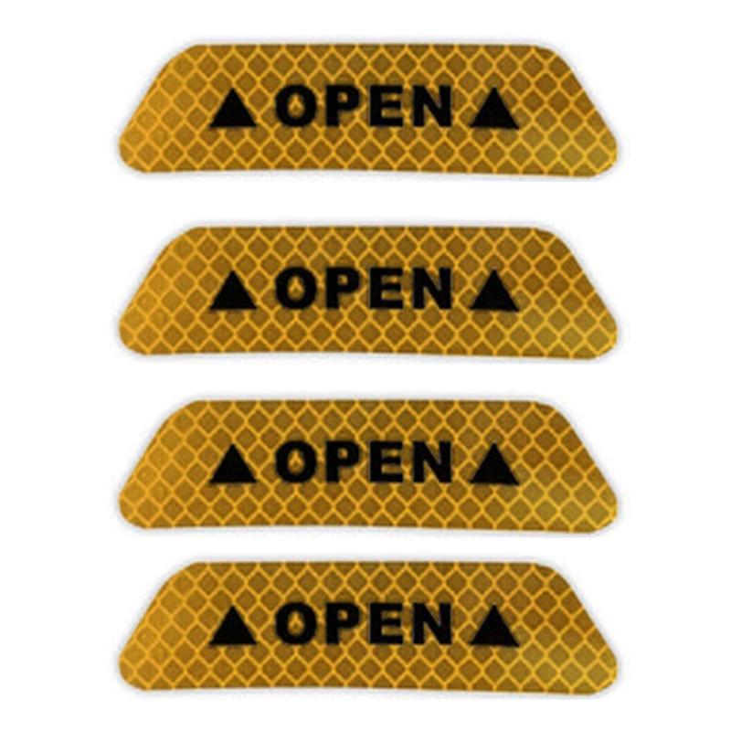 

4 шт. светоотражатель для автомобильной двери, молдинг, защитная накладка, светоотражающая накладка для защиты, защитная наклейка жёлтый