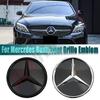 HUBJK1 Silver Border And Black Border Newest 3D Style Emblem Front Grille Star Emblem Logo For Mercedes Benz GLB X247 CLS C257 A W177